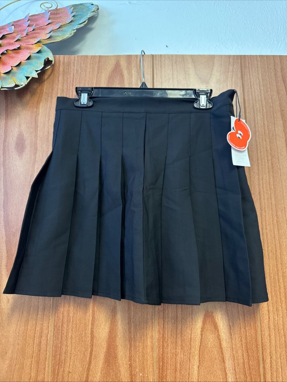 NEW Cider Black Pleated Skirt w/ Shorts L Large NWT Side Zipper